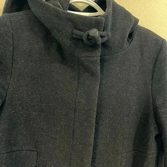[XS]Babaton Pearce Wool Cashmere Blend WMN Hooded Mid  Length Coat Peacoat - Picture 6 of 16
